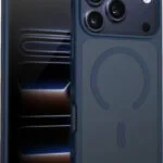 Crong Hybrid Matte Back Cover Πλαστικό / Tempered Glass Navy Μπλε (iPhone 17 Pro Max)