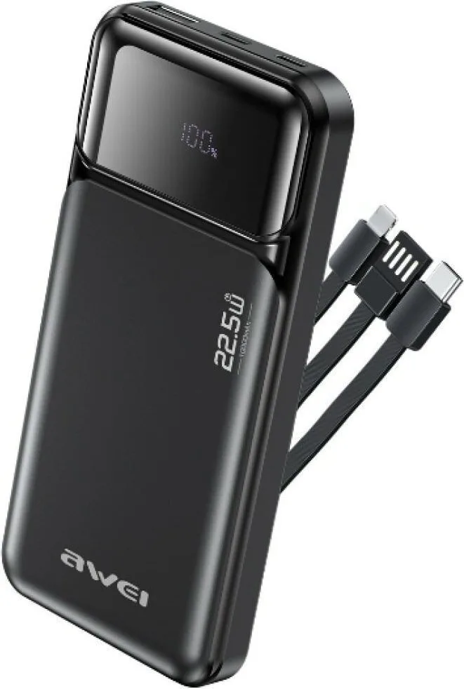 Awei PA-91 Power Bank 10000mAh 22.5W με Θύρα USB-A Power Delivery Μαύρο - Image 1