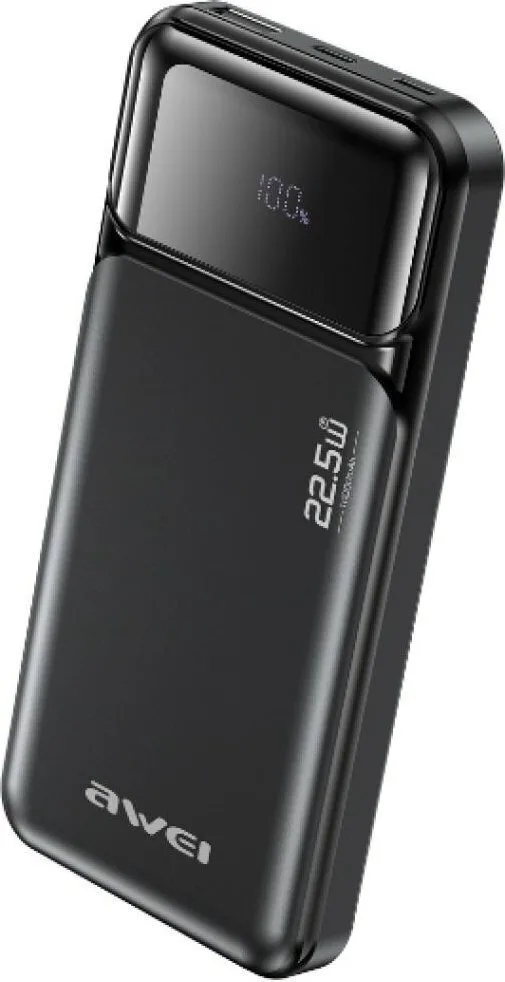 Awei PA-90 Power Bank 10000mAh 22.5W με 2 Θύρες USB-C Power Delivery Μαύρο - Image 1
