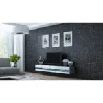 Έπιπλο Τηλεόρασης Vigo Glossy Gray-white Μ180xΠ30xΥ40cm RTVVIGO180N