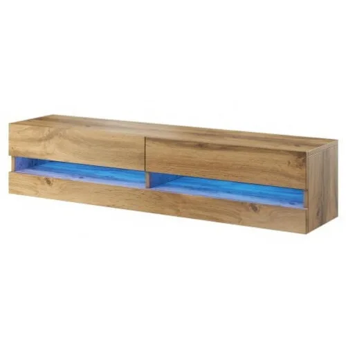 Έπιπλο Τηλεόρασης Cama με Φωτισμό LED Καφέ Μ180xΠ30xΥ40cm RTVVIGO180N - Image 1