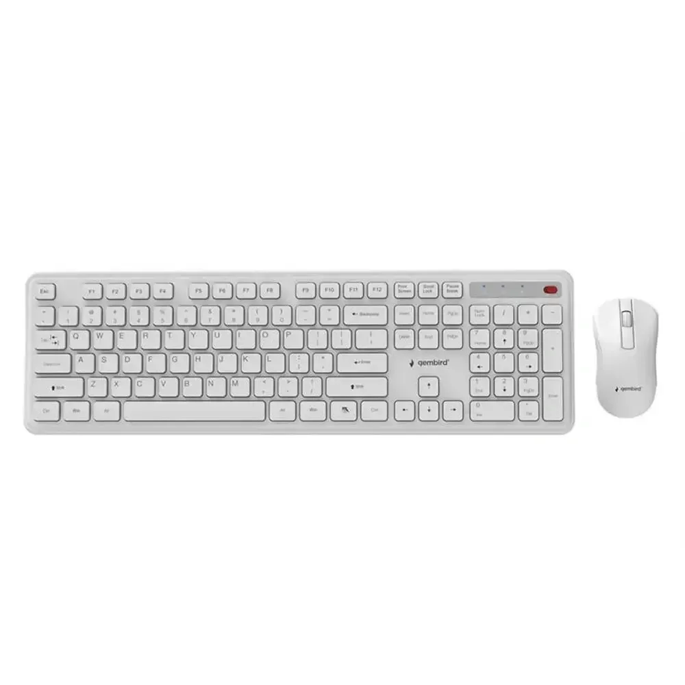 Gembird Slim Pro Ασύρματο Σετ Πληκτρολόγιο & Ποντίκι Αγγλικό US Λευκό - Image 1