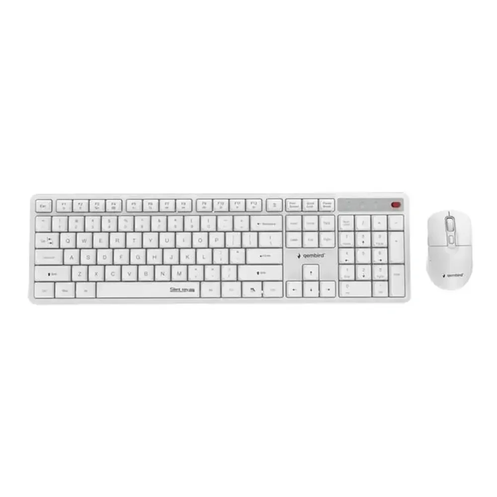 Gembird Silent Key Pro Ασύρματο Σετ Πληκτρολόγιο & Ποντίκι Αγγλικό US Λευκό - Image 1