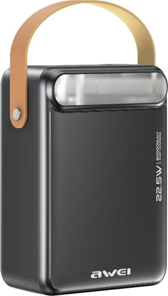 Awei Power Bank 80000mAh 22.5W με 3 Θύρες USB-A και 2 Θύρες USB-C Power Delivery Μαύρο - Image 1