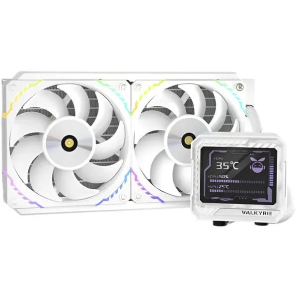 20260506151130_valkyrie_v240_lcd_ydropsyxi_aio_cpu_me_2_anemistires_120mm_leyki.jpeg Valkyrie V240 LCD Υδρόψυξη AIO CPU με 2 Ανεμιστήρες 120mm Λευκή - Image 1