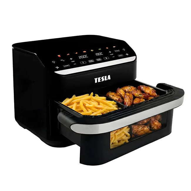 20260507120545_tesla_aircook_dualheat_air_fryer_10lt_mayro.jpeg Tesla Aircook DualHeat Air Fryer 10lt Μαύρο - Image 1