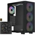 Aerocool B509A Flow-G-BK-v1 Gaming Midi Tower Κουτί Υπολογιστή με Πλαϊνό Παράθυρο Μαύρο