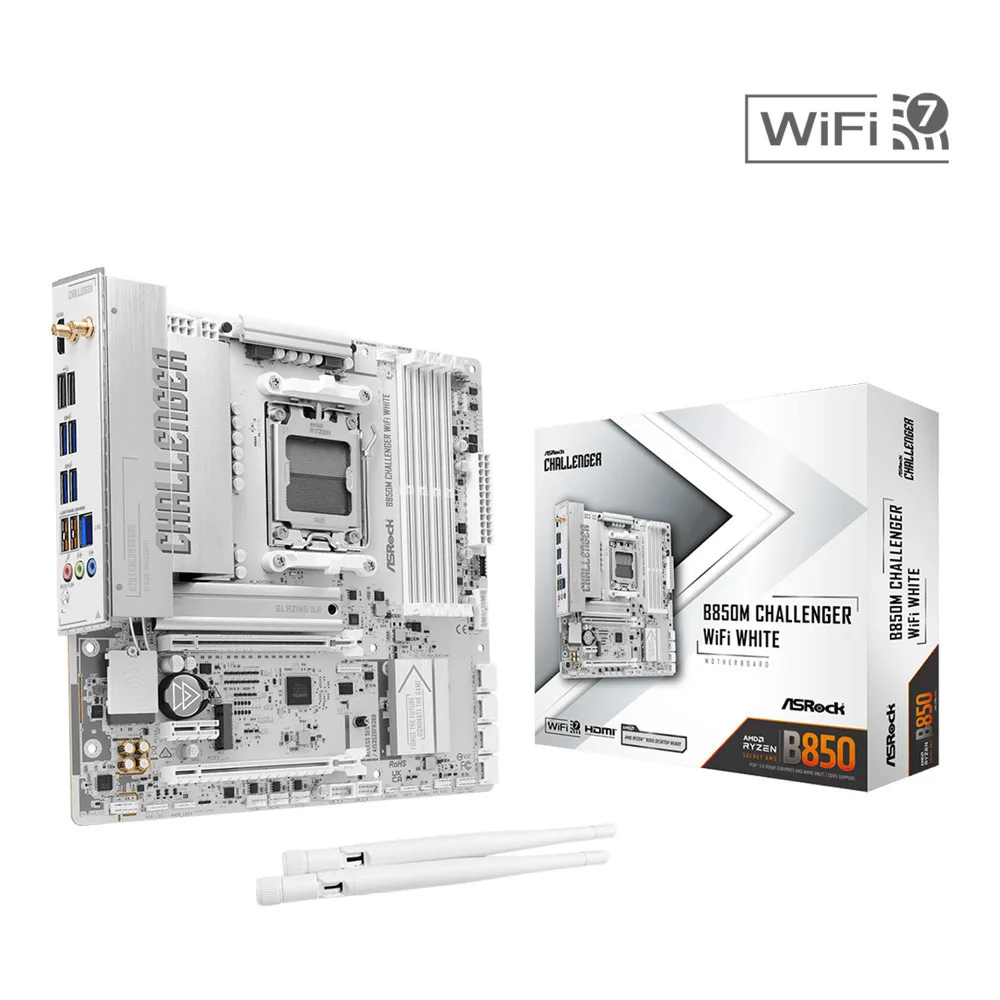 20260511165314_asrock_challenger_b850_wi_fi_motherboard_micro_atx_me_amd_am5_socket_90_mxbu50_a0uayz.jpeg ASRock Challenger B850 Wi-Fi Motherboard Micro ATX με AMD AM5 Socket 90-MXBU50-A0UAYZ - Image 1