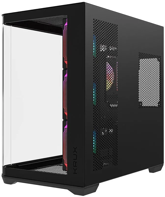 Krux Tano Gaming Midi Tower Κουτί Υπολογιστή με Πλαϊνό Παράθυρο και ARGB Φωτισμό Μαύρο - Image 1