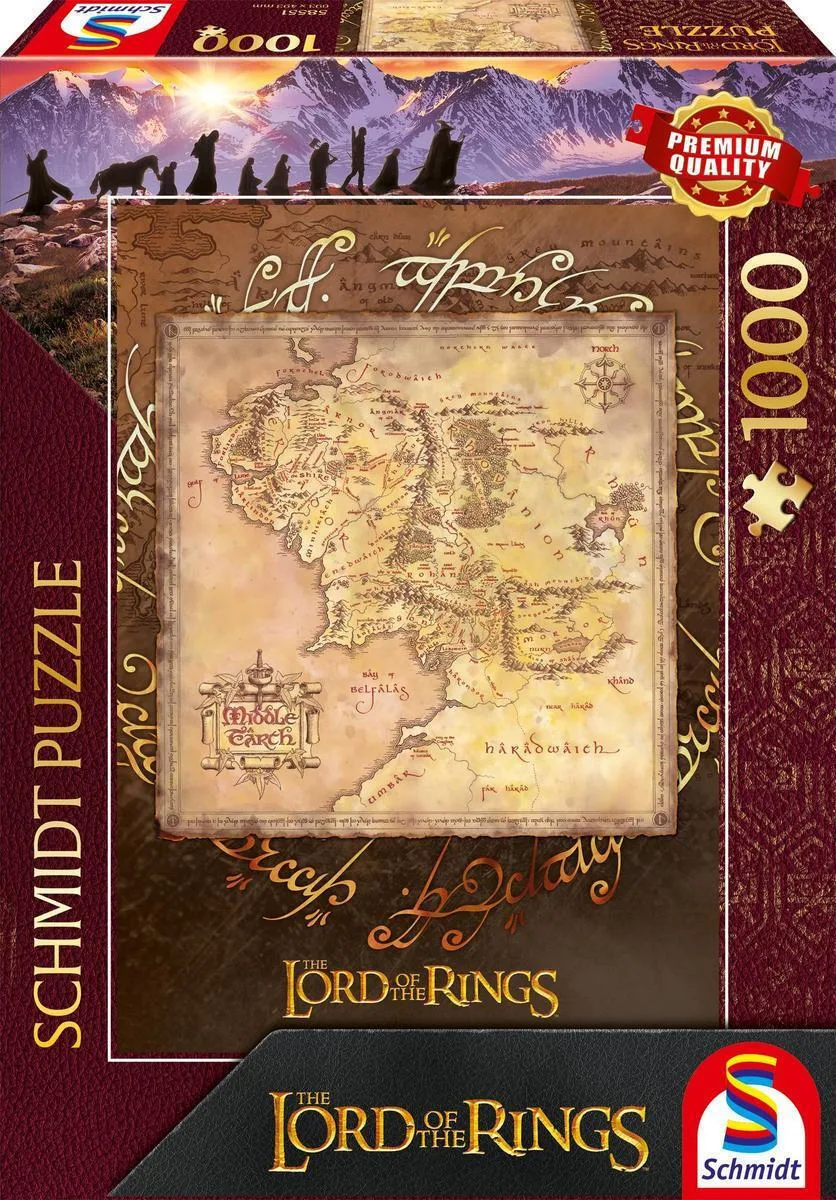 Lord Of The Rings Map Of Middle Earth Puzzle 2D 1000pcs - Image 1