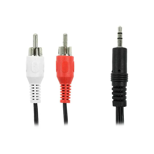 RCA Καλώδιο Ήχου 3.5mm male - 3.5mm male Μαύρο 2m με Επίχρυσους Ακροδέκτες - Image 1