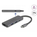 DeLock USB-C Docking Station με HDMI 4K Γκρι (87804)