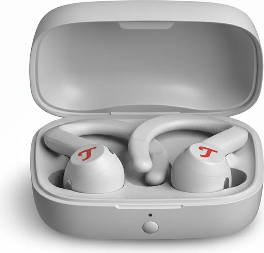 Teufel Airy Sports TWS 2 In-ear Bluetooth Handsfree Ακουστικά με Αντοχή στον Ιδρώτα και Θήκη Φόρτισης Moon Gray - Image 1