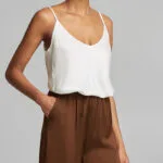 Lynne Γυναικείο Σατέν Lingerie Top με Δαντέλα Εκρού 0055-0010020-04