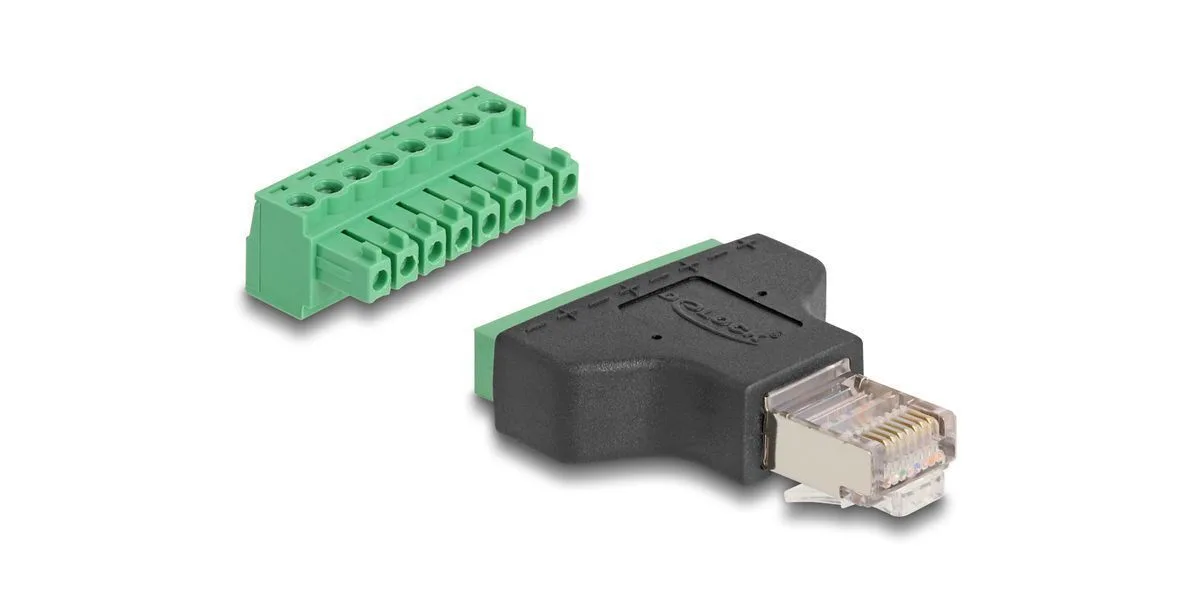 Delock Προσαρμογέας Rj45 Φίς > Κλέμα 8-pin 2-τεμ 3,81 Mm Mpn 66471 - Image 1