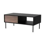 Ορθογώνιο Κεντρικό Τραπεζάκι Ξύλινο Black/walnut Μ100xΠ55xΥ45εκ.