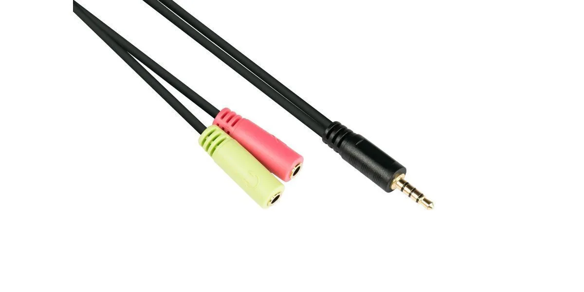 Good Connections Καλώδιο Ήχου 3.5mm male - 2x 3.5mm female Χρυσό 0.2m με Επίχρυσους Ακροδέκτες AD-HS03 - Image 1