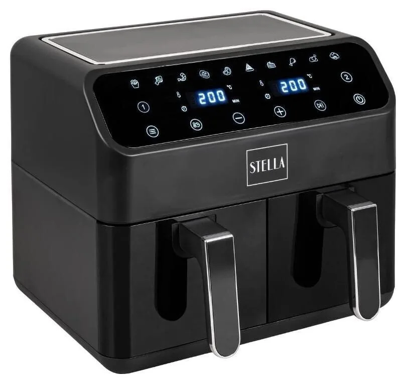 20260521114105_stella_staf_air_fryer_me_diplo_apospomeno_kado_8lt_mayro.jpeg Stella Staf Air Fryer με Διπλό Αποσπώμενο Κάδο 8lt Μαύρο - Image 1
