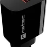 Natec Φορτιστής Χωρίς Καλώδιο με Θύρα USB-A 18W Power Delivery / Quick Charge 3.0 Μαύρος (Ribera NUC-2393)