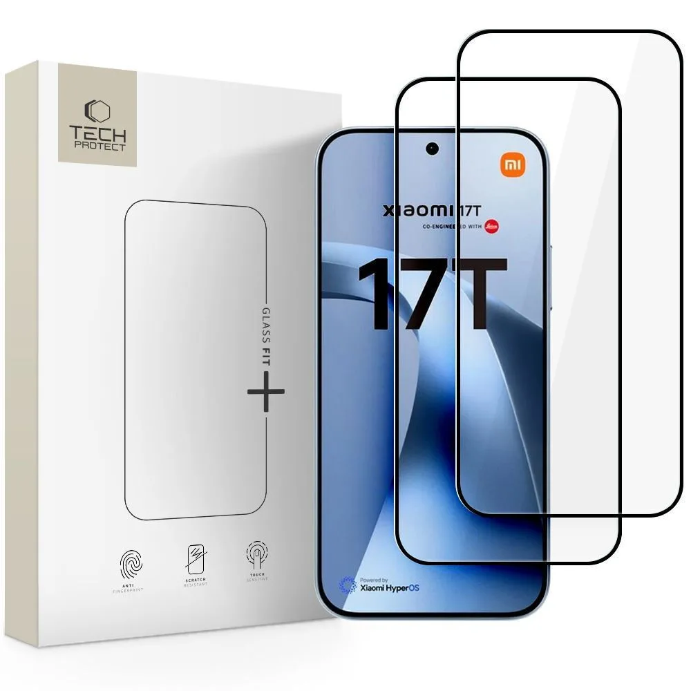 20260525135352_tempered_glass_tech_protect_glass_fit_2_pack_xiaomi_17t_black.jpeg Tempered Glass Tech-protect Glass Fit+ 2-pack Xiaomi 17t Black - Image 1