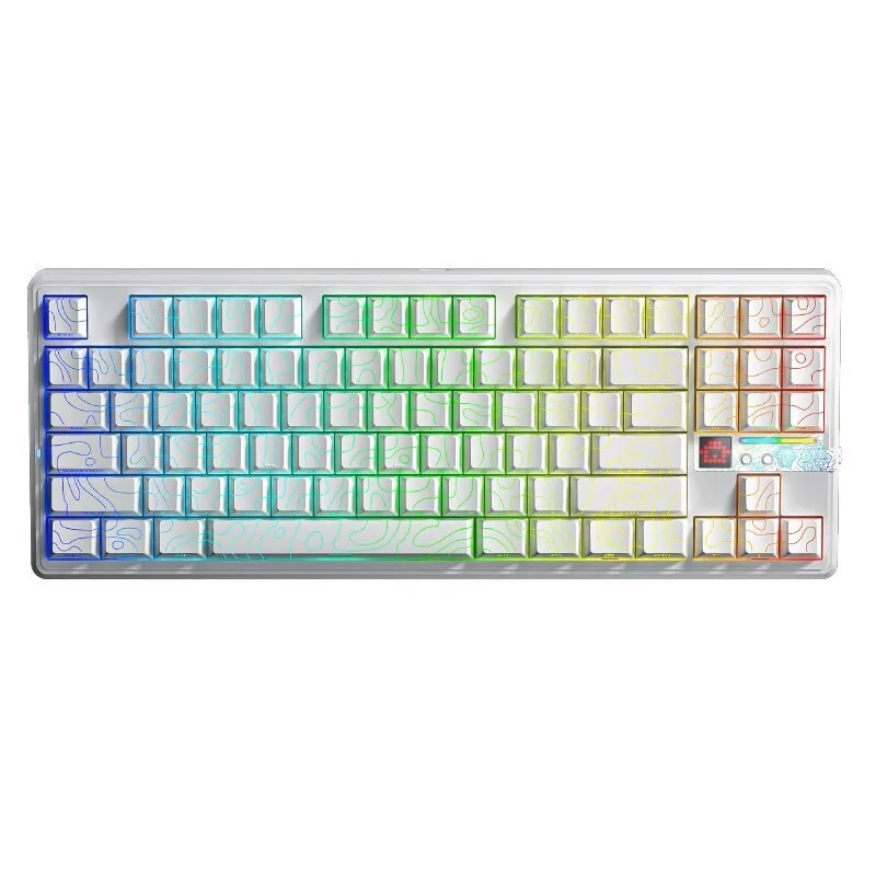 Aula F87 Pro V2 Ασύρματο Gaming Μηχανικό Πληκτρολόγιο Tenkeyless με RGB φωτισμό (Αγγλικό US) Λευκό - Image 1