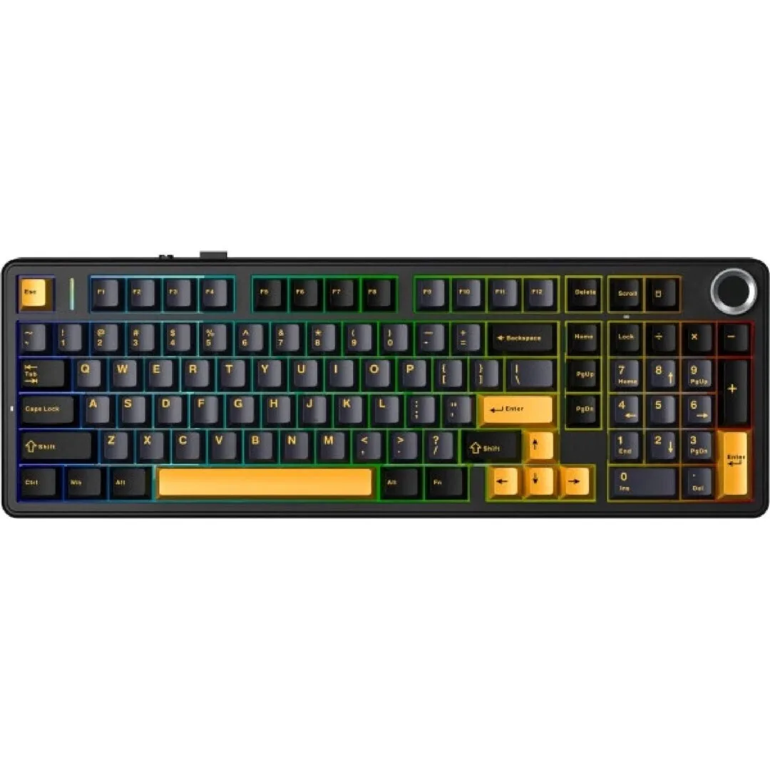 Aula F99 Pro Ασύρματο Gaming Μηχανικό Πληκτρολόγιο με StarVector διακόπτες και RGB φωτισμό (Αγγλικό US) Thunder Black - Image 1