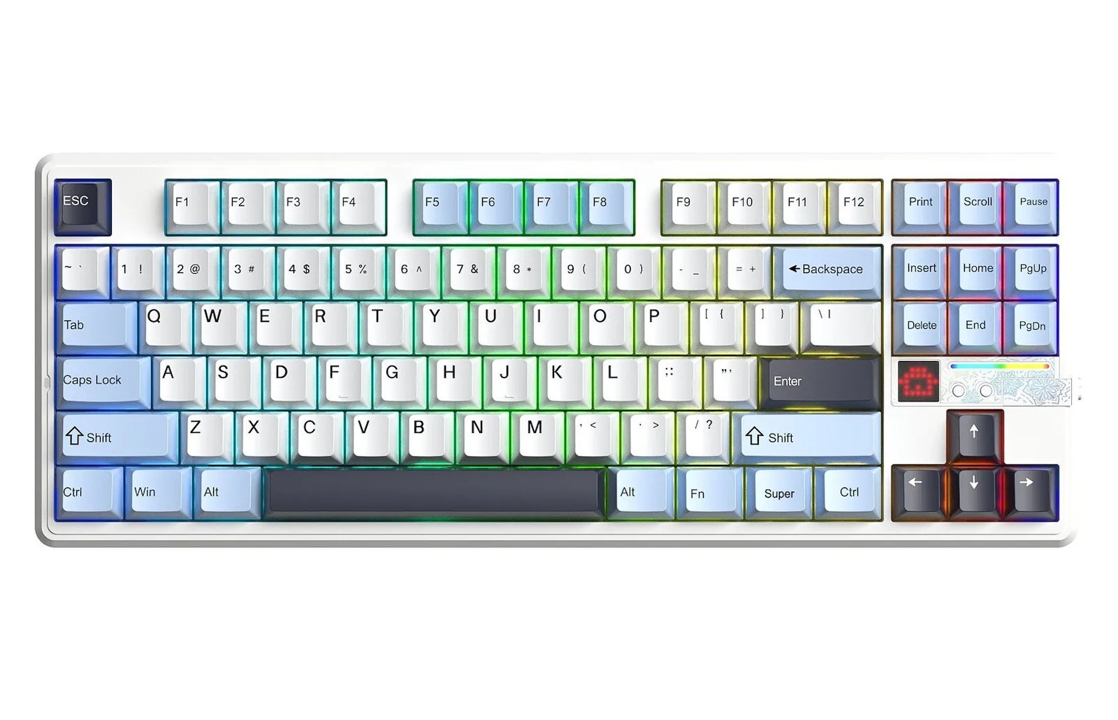 Aula F87 Pro V2 Ασύρματο Gaming Μηχανικό Πληκτρολόγιο Tenkeyless με RGB φωτισμό (Αγγλικό US) Glacier Blue - Image 1
