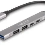 DeLock Hub 5 Θυρών USB 3.2 με σύνδεση USB-A / USB-C Γκρι 64298