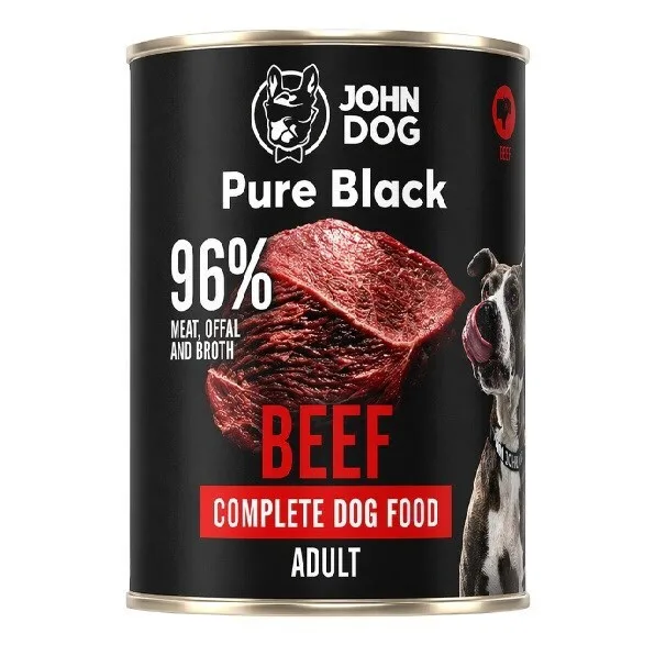 John Dog Υγρή Τροφή Σκύλων σε Κονσέρβα με Βοδινό, Κρέας και Συκώτι χωρίς Σιτηρά 400gr - Image 1