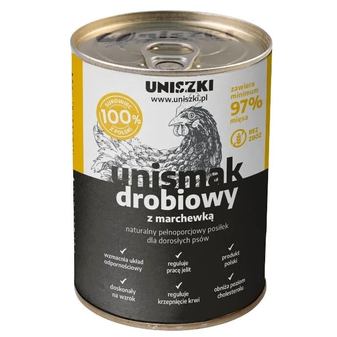20260529133126_uniszki_ygri_trofi_skylon_se_konserva_me_poulerika_sykoti_kai_karoto_400gr.jpeg Uniszki Υγρή Τροφή Σκύλων σε Κονσέρβα με Πουλερικά, Συκώτι και Καρότο 400gr - Image 1