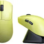 Leobog GM3 Ασύρματο Gaming Ποντίκι 12000 DPI Κίτρινο