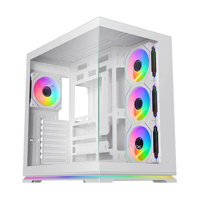 Krux Atron Gaming Midi Tower Κουτί Υπολογιστή με Πλαϊνό Παράθυρο και ARGB Φωτισμό Λευκό - Image 1