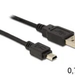 DeLock USB 2.0 Cable USB-A male - mini USB-B male 0.7m (82396)