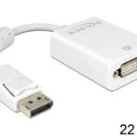 DeLock Μετατροπέας DisplayPort male σε DVI-I female Λευκό 1τμχ 61765