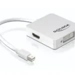DeLock 61768 Μετατροπέας mini DisplayPort male σε DVI-D / DisplayPort / HDMI female Λευκό 1τμχ