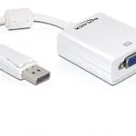 DeLock 61766 Μετατροπέας DisplayPort male σε VGA female Λευκό 1τμχ
