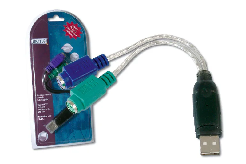 740171-4499.jpg Digitus DA-70118 Μετατροπέας USB-A male σε PS/2 2x female Λευκό 1τμχ - Image 1