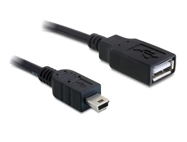9606880-2539.jpg DeLock USB 2.0 Cable USB-A female - mini USB-B male 0.5m (82905) - Image 1
