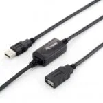Equip USB 2.0 Cable USB-A male - USB-A female Μαύρο 10m 133310