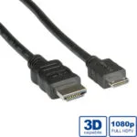 Roline 11.99.5580 Cable HDMI male - mini HDMI male 2m Μαύρο 11.99.5580