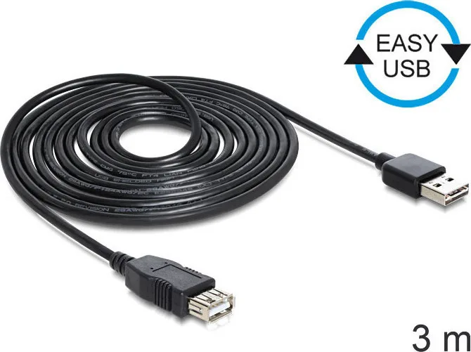 20150331133846_delock_easy_usb_2_0_cable_usb_a_male_usb_a_female_3m_83372.jpeg DeLock Easy USB 2.0 Cable USB-A male - USB-A female 3m (83372) - Image 1