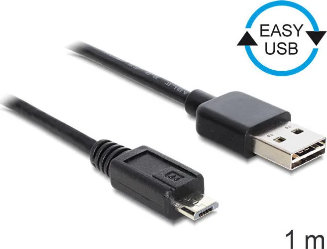 20150331134222_delock_easy_usb_2_0_cable_usb_a_male_micro_usb_b_male_1m_83366.jpeg DeLock Easy USB 2.0 Cable USB-A male - micro USB-B male 1m (83366) - Image 1