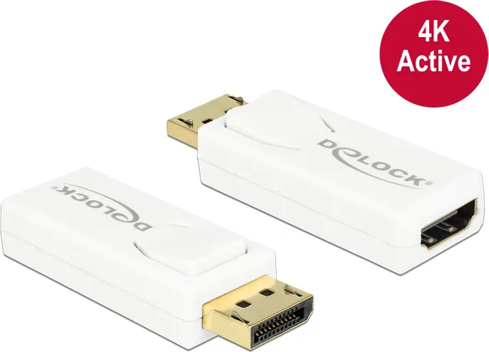 20151014131310_delock_displayport_male_hdmi_female_65580.jpeg DeLock 65580 Μετατροπέας DisplayPort male σε HDMI female Λευκό - Image 1