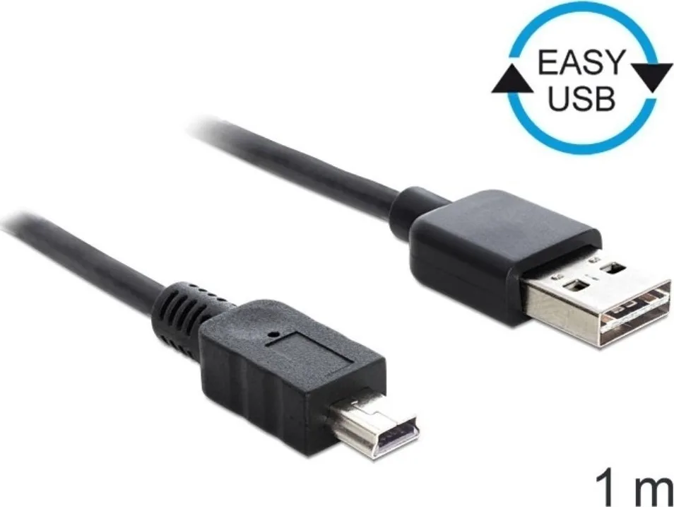 20170210113808_delock_usb_2_0_cable_usb_a_male_mini_usb_a_male_1m_83362.jpeg DeLock USB 2.0 Cable USB-A male - mini USB-A male 1m (83362) - Image 1