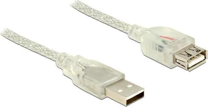 DeLock USB 2.0 Cable USB-A male - USB-A female Διάφανο 1m 83883 - Image 1