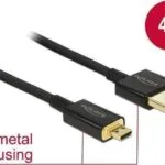 DeLock HDMI 2.0 Premium High Speed 4K 60Hz HDR Cable HDMI male - micro HDMI male 1m Μαύρο 84781
