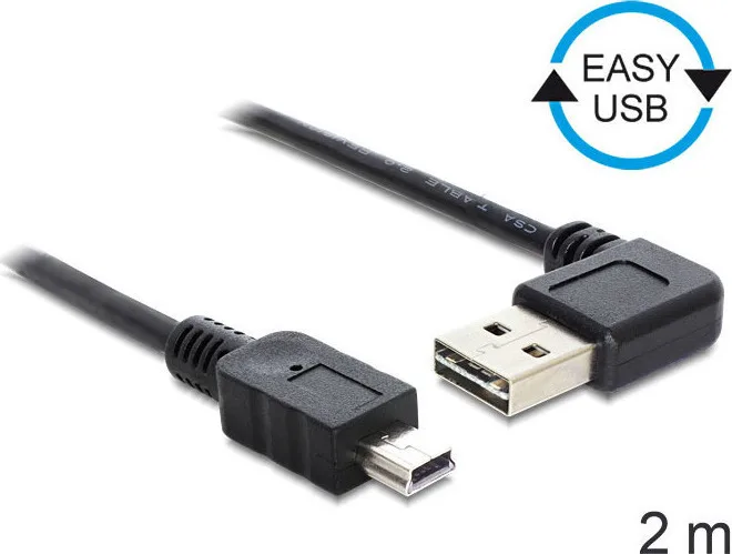 20170502100351_delock_usb_2_0_cable_usb_a_male_mini_usb_b_male_2m_83379.jpeg DeLock USB 2.0 Cable USB-A male - mini USB-B male Μαύρο 2m 83379 - Image 1