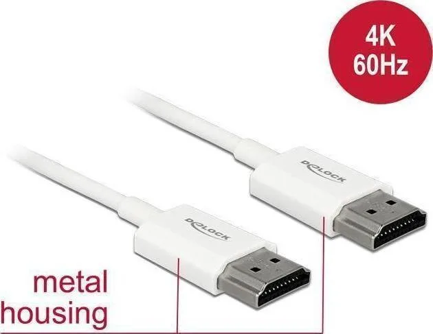 20170915120928_delock_hdmi_2_0_cable_hdmi_male_hdmi_male_4_5m_85139.jpeg DeLock HDMI 2.0 Premium High Speed 4K 60Hz HDR Cable HDMI male - HDMI male 4.5m Λευκό 85139 - Image 1