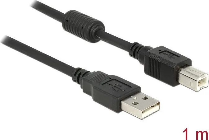 DeLock USB 2.0 Cable USB-A male - USB-B male 1m (83566) - Image 1
