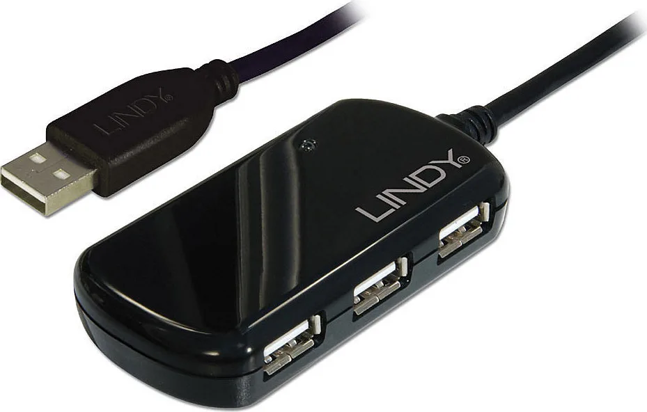 20190627104459_lindy_8m_usb_2_0_active_extension_pro_hub.jpeg Lindy Hub 4 Θυρών USB 2.0 με σύνδεση USB-A 42781 - Image 1